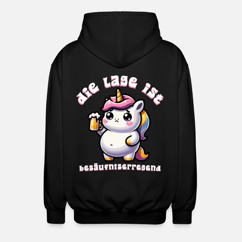 Süßes Einhorn Bier Feier - Unisex Kapuzenjacke - Schwarz