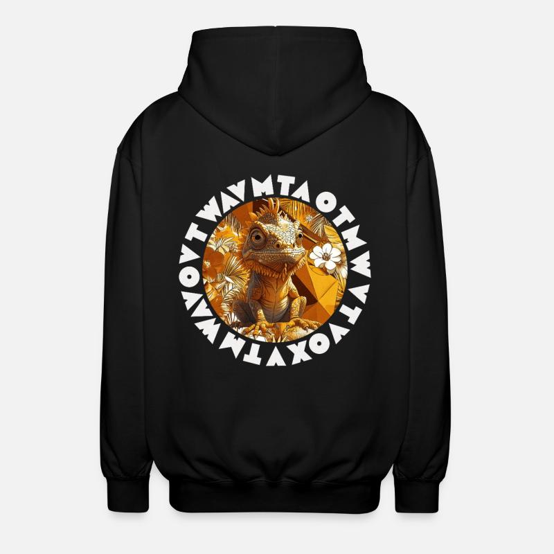 Caméléon Tropical Stylisé Exotique Graphique - Veste à capuche unisexe - noir
