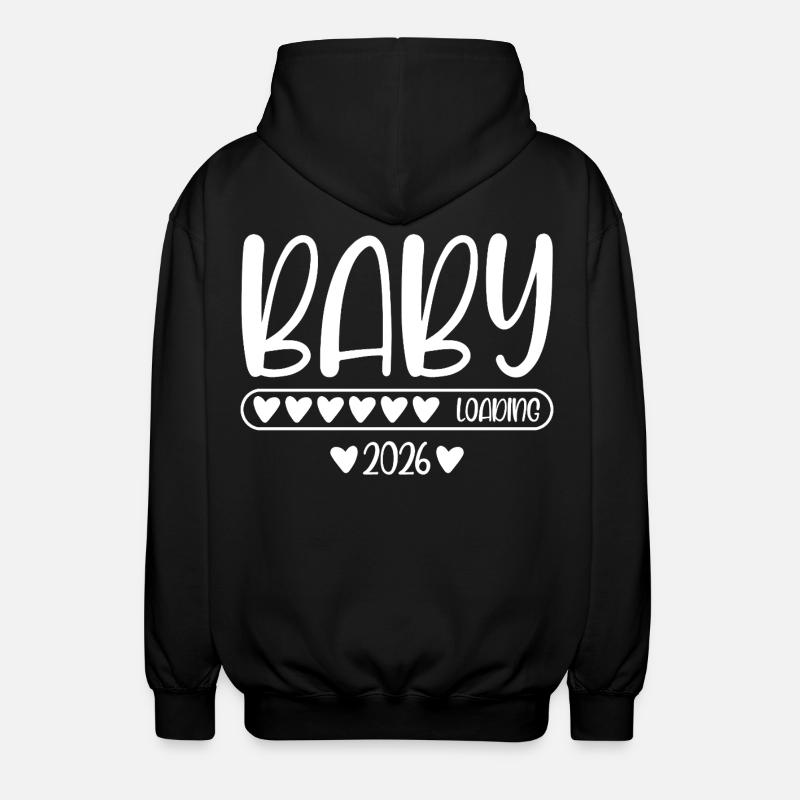 Baby 2026 loading - Unisex Kapuzenjacke - Schwarz