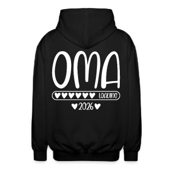 Oma 2026 loading - Unisex Kapuzenjacke - Schwarz - Hinten - AI Model Male 185 light (185cm)