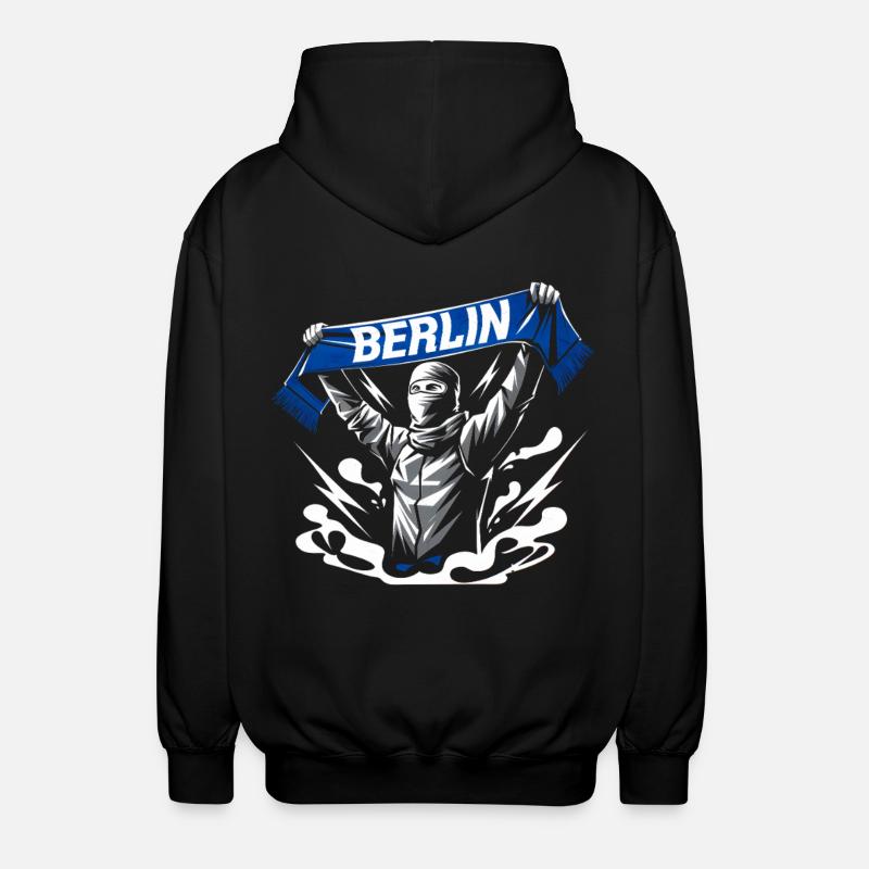 Stylized Neon Graffiti Berlin Scene - Unisex Hooded Jacket - black