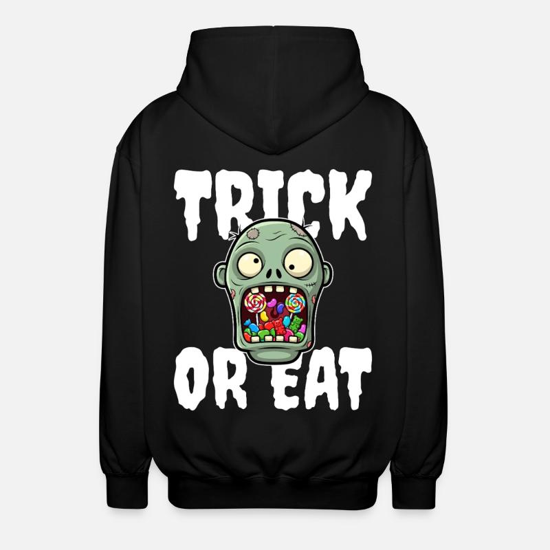 SÜSSES ODER ESSEN - ZOMBIE HALLOWEEN - Unisex Kapuzenjacke - Schwarz