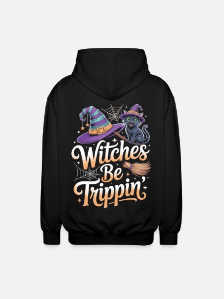 Katzen Hexe Halloween Kostüm - Unisex Kapuzenjacke - Schwarz
