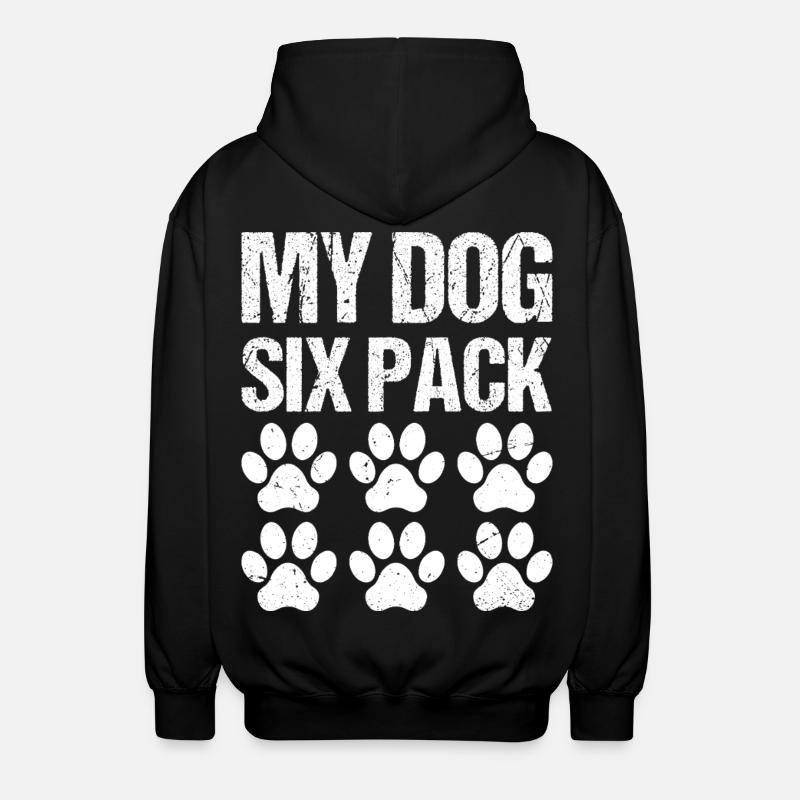 my dog six pack - Unisex Hooded Jacket - black