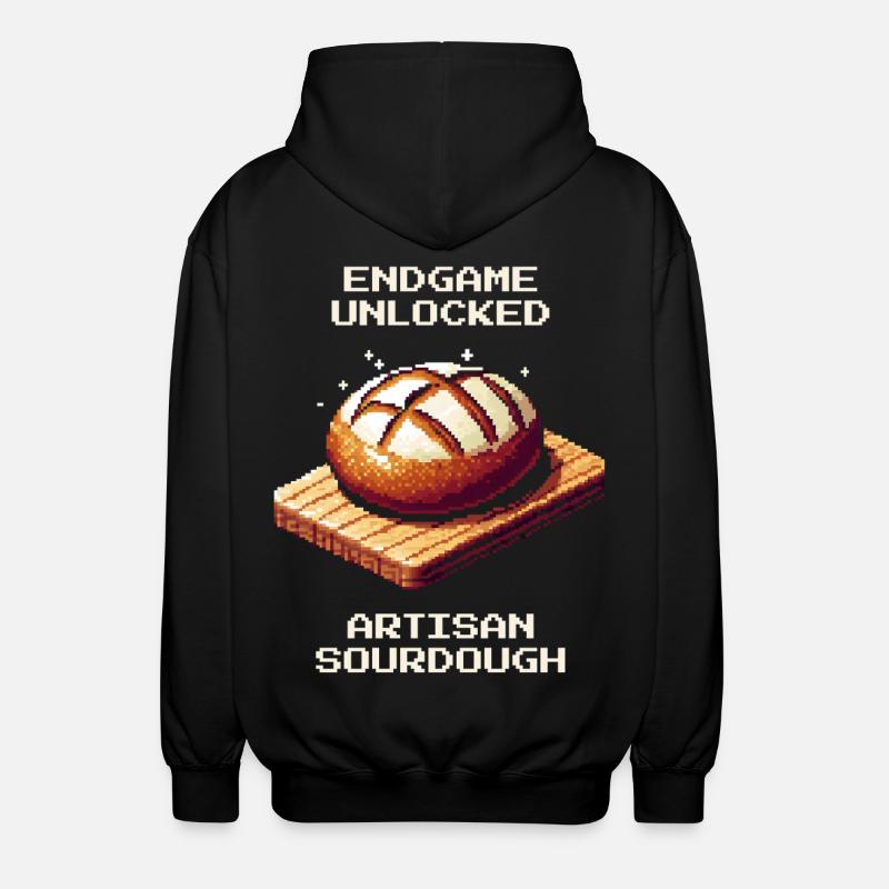 Endgame unlocked | Sourdough crafting - Unisex Hooded Jacket - black