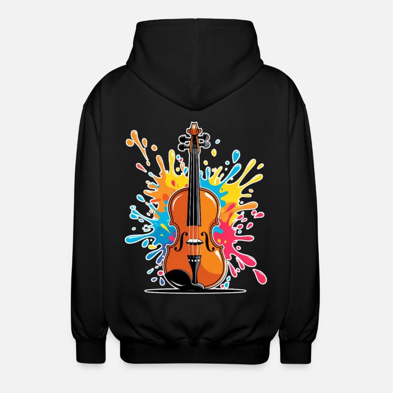 Conception artistique de violon vibrante - Veste à capuche unisexe - noir