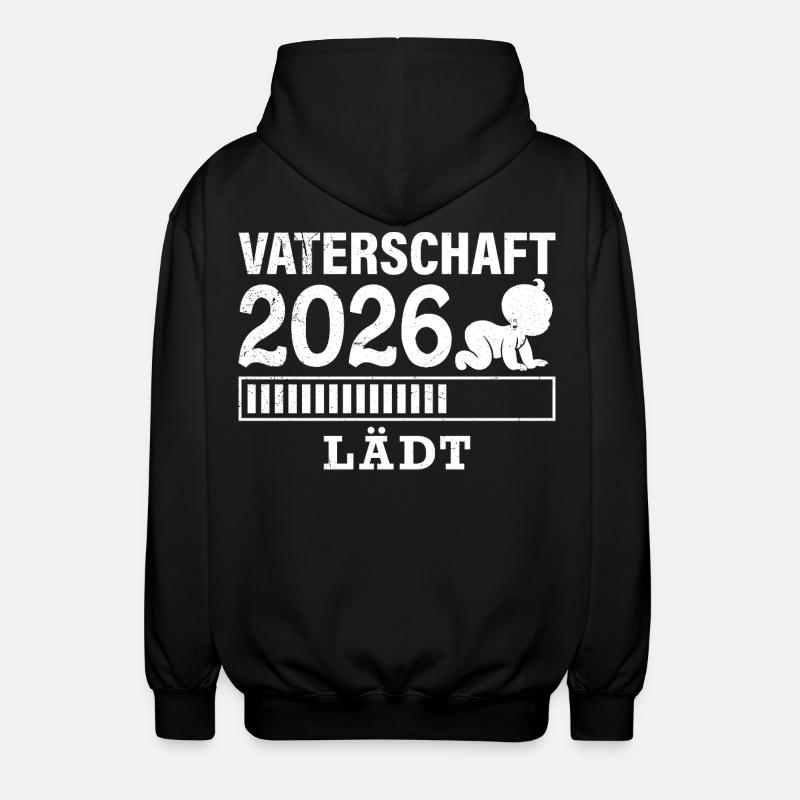 Werdender Papa VATERSCHAFT WIRD GELADEN 2026 - Unisex Kapuzenjacke - Schwarz