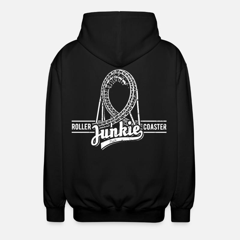 Rollercoaster Junkie -  Achterbahn - Looping - Unisex Kapuzenjacke - Schwarz