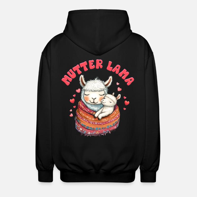 Bald Mama MAMA LLAMA MUTTER Lustiges - Unisex Kapuzenjacke - Schwarz