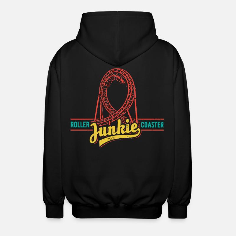 Rollercoaster Junkie - Roller Coaster - Loop - Unisex Hooded Jacket - black