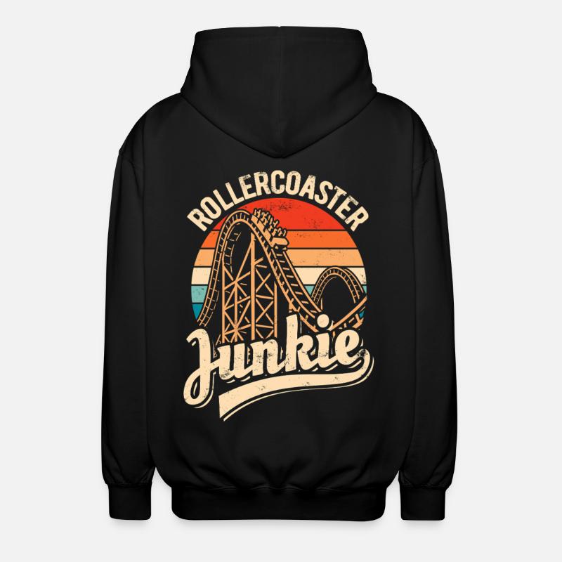 Rollercoaster Junkie - Roller Coaster - Loop - Unisex Hooded Jacket - black