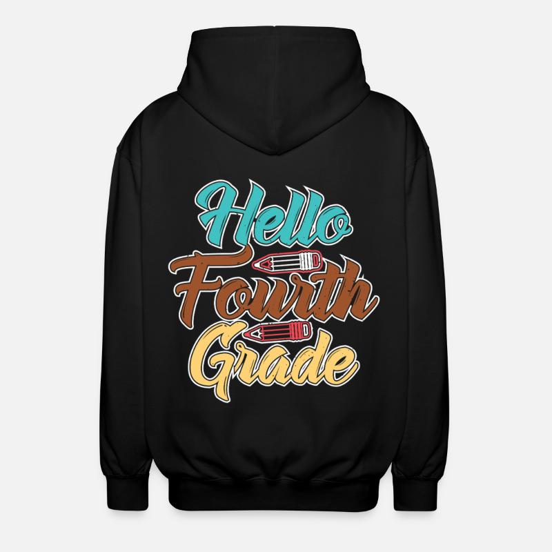 Hallo Vierte Klasse Schule Feier Design - Unisex Kapuzenjacke - Schwarz