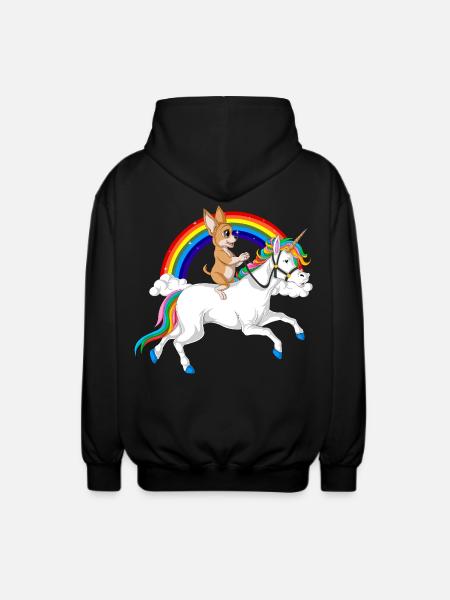 Balade Licorne Chihuahua - Veste à capuche unisexe - noir
