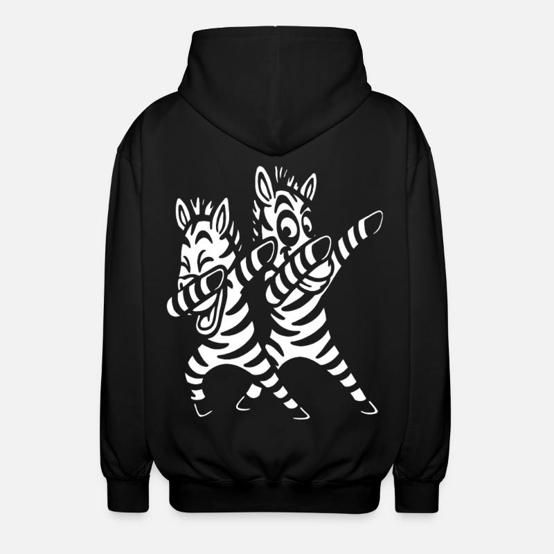 Dabbing Zebras Tanzen - Unisex Kapuzenjacke - Schwarz
