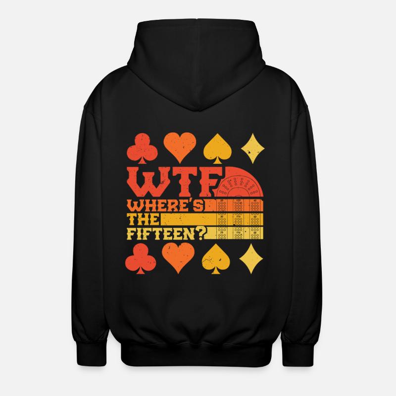 Cribbage Où est le Quinze ? - Veste à capuche unisexe - noir
