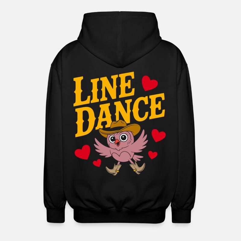 Line dance owl with hat - Unisex Hooded Jacket - black