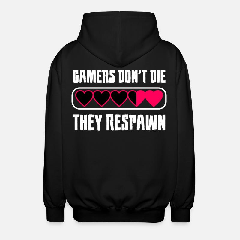 Gamer Herz Botschaft - Unisex Kapuzenjacke - Schwarz