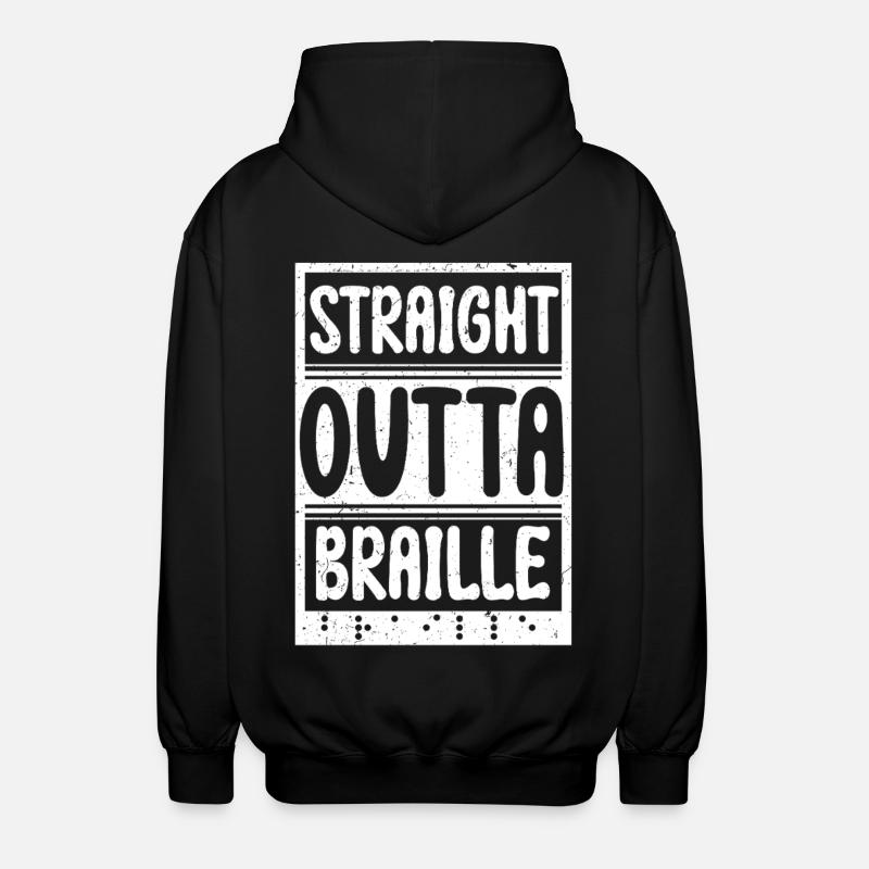 Professeur de Braille Braille Dotum - Veste à capuche unisexe - noir