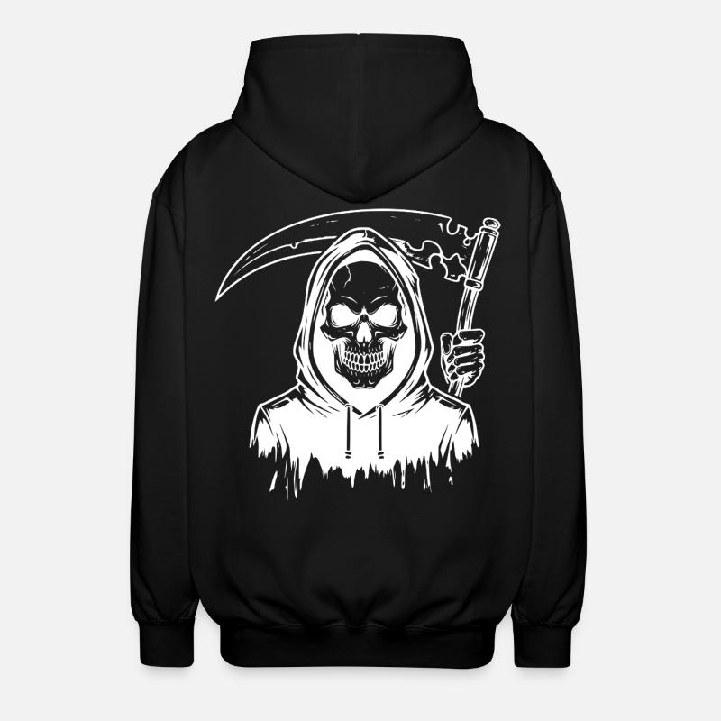 Grim Reaper Skull Design - Unisex Kapuzenjacke - Schwarz