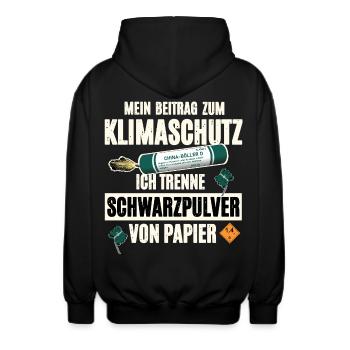 Pyrotechniker Pyro - Unisex Kapuzenjacke - Schwarz - Hinten - AI Model Male 185 light (185cm)