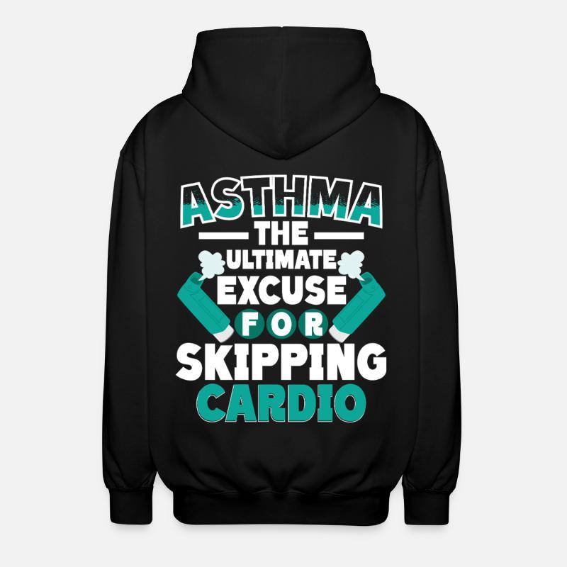 Asthma Asthmatiker Skipping Cardio - Unisex Kapuzenjacke - Schwarz