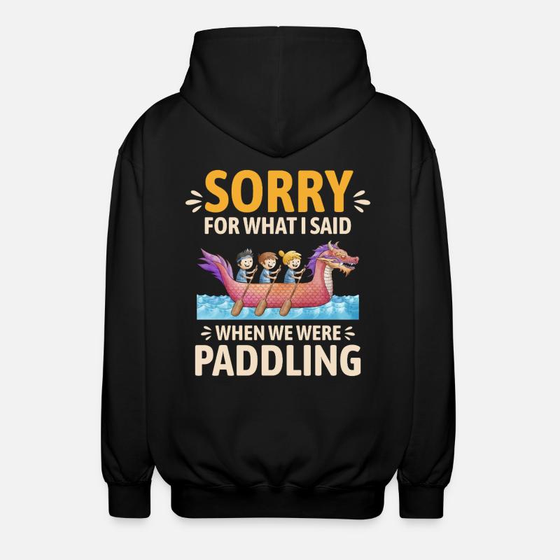 Synchronized Paddling Team Dragon Boat - Unisex Hooded Jacket - black
