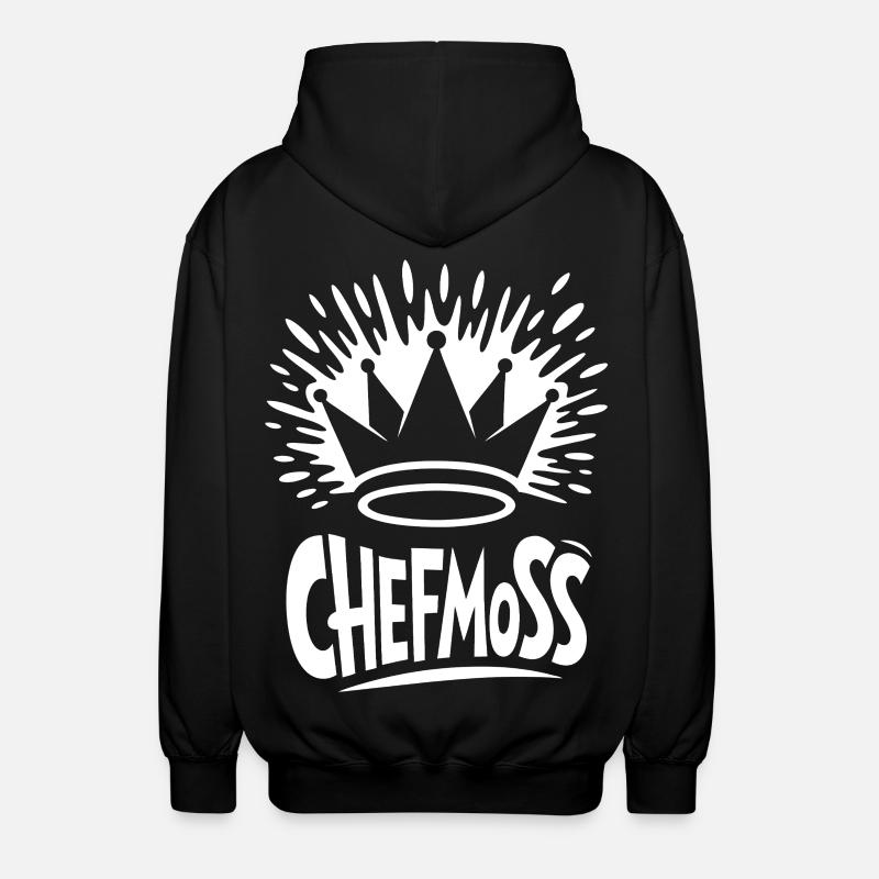 Chefmoss with royal crown - Unisex Hooded Jacket - black