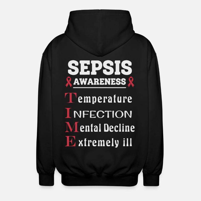 Sepsis Aufklärung T.I.M.E. Leitfaden - Unisex Kapuzenjacke - Schwarz