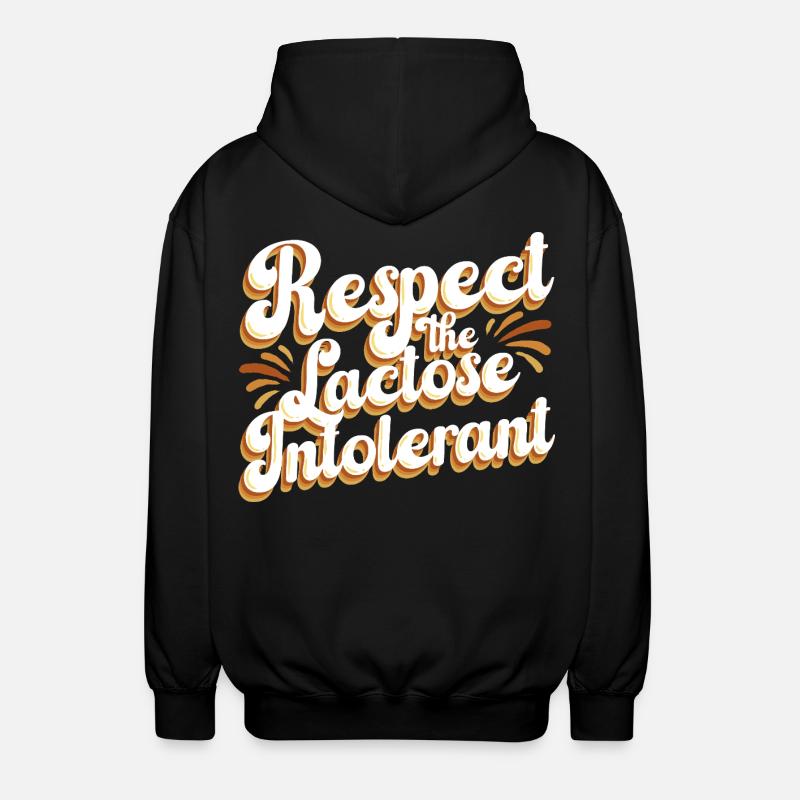 Lactose intolerance Lactose intolerant - Unisex Hooded Jacket - black