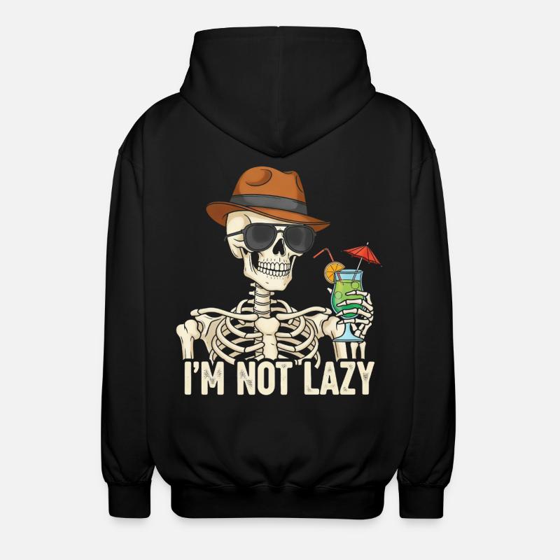 Skeletor with summer drink - Unisex Hooded Jacket - black