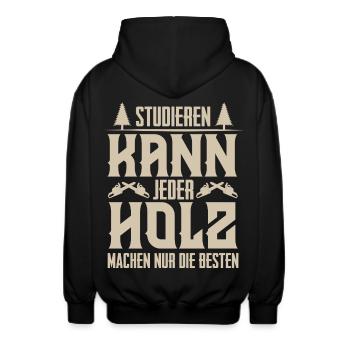 Holzfäller - Unisex Kapuzenjacke - Schwarz - Hinten - AI Model Male 185 light (185cm)