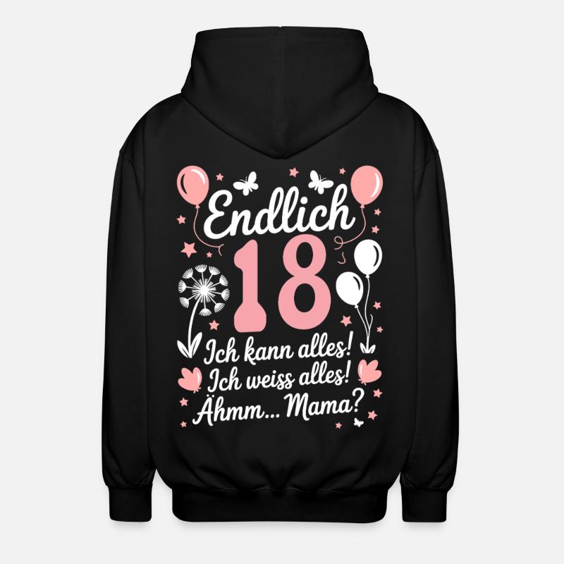18 år gammel 18-årsdag - Unisex-hettejakke - svart