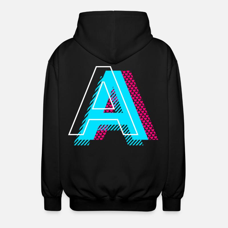 Anfangsbuchstabe A - Unisex Kapuzenjacke - Schwarz