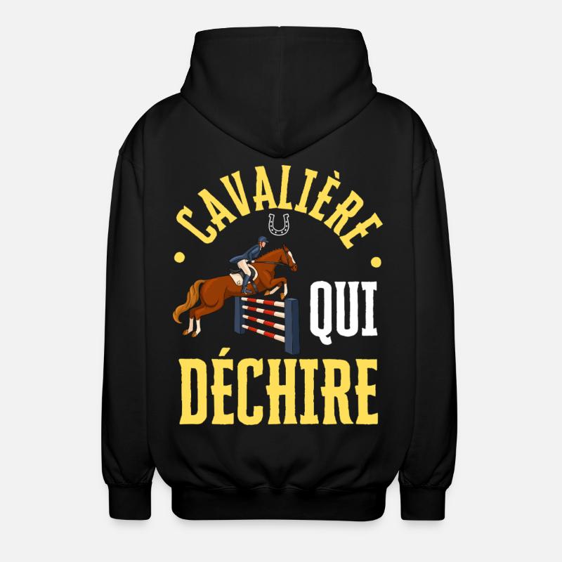 Cavalière qui Déchire - Saut D'obstacles - Veste à capuche unisexe - noir