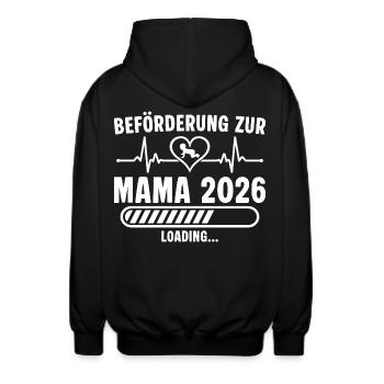 Beförderung zur Mama 2026 lädt - Unisex Kapuzenjacke - Schwarz - Hinten - AI Model Male 185 light (185cm)