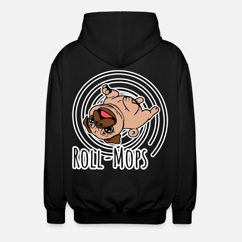 Rolling Pug - En rullende mops - Unisex-hettejakke - svart