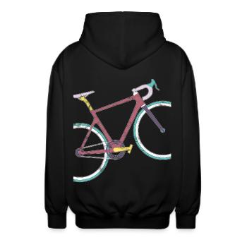 Retro Vintage Grunge Rennrad Modern Cycling Design - Unisex Kapuzenjacke - Schwarz - Hinten - AI Model Male 185 light (185cm)