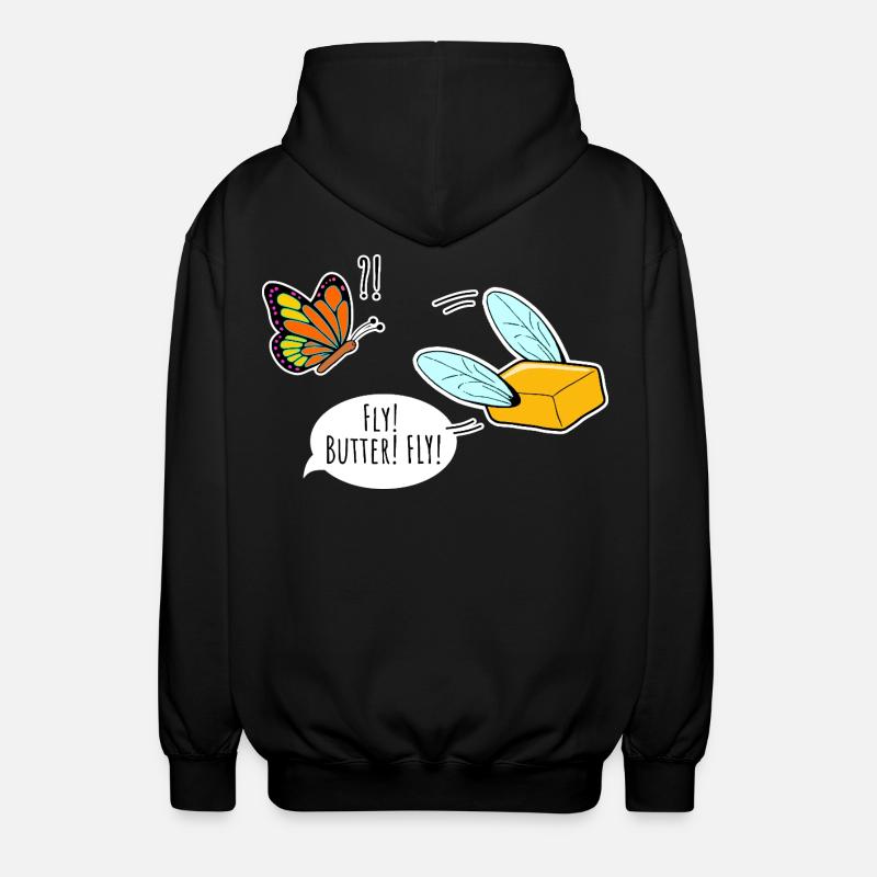 Montres papillon Flying Butter, Papillon - Veste à capuche unisexe - noir