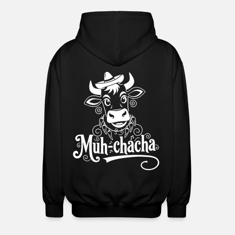 Vache Moo-ChaCha avec des fioritures - Veste à capuche unisexe - noir