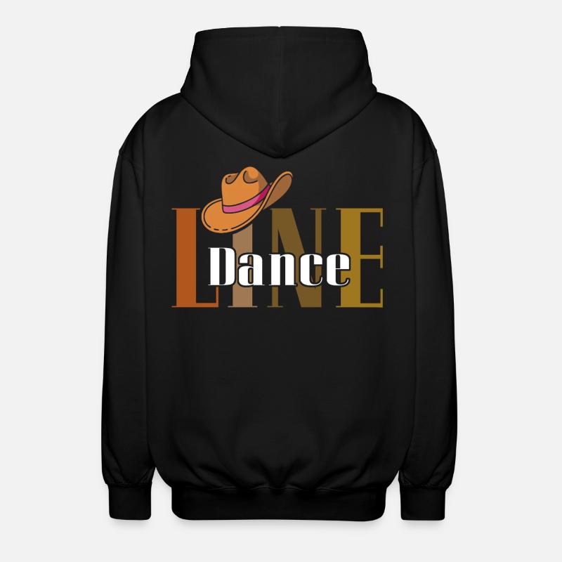 LineDance Cowboy Hat - Unisex Hooded Jacket - black