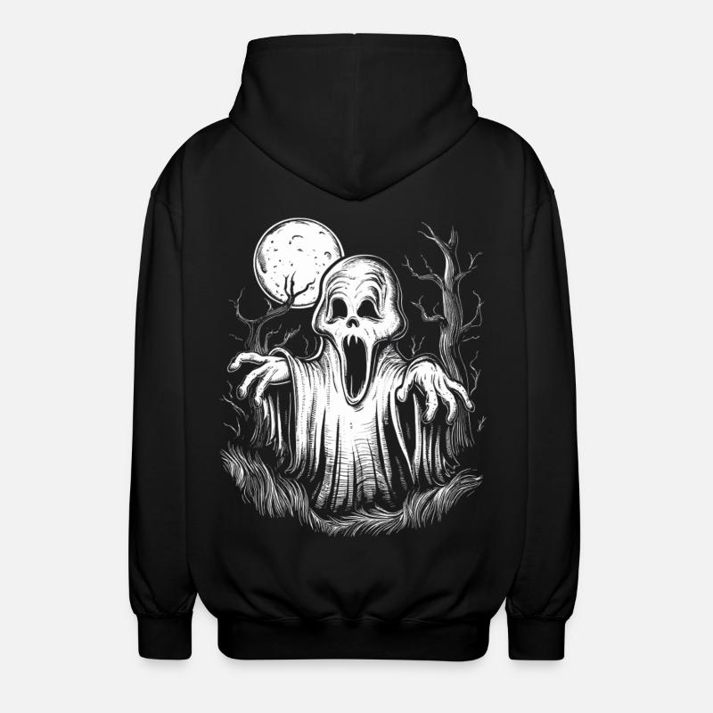 Fantôme d’Halloween effrayant - Monstre effrayant - Veste à capuche unisexe - noir