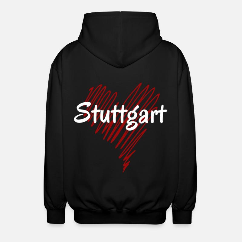 I love Stuttgart, Stuttgart Germany - Unisex Hooded Jacket - black
