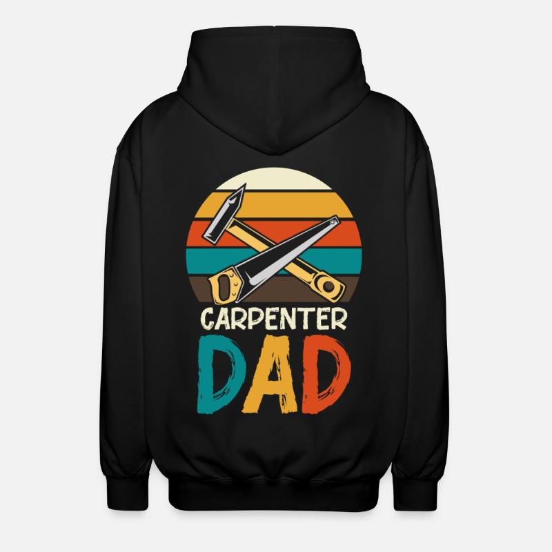 Carpenter Father Retro Tools - Unisex Hooded Jacket - black