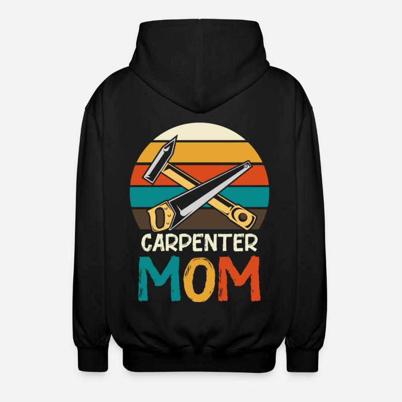 Carpenter Mother Retro Tool - Unisex Hooded Jacket - black