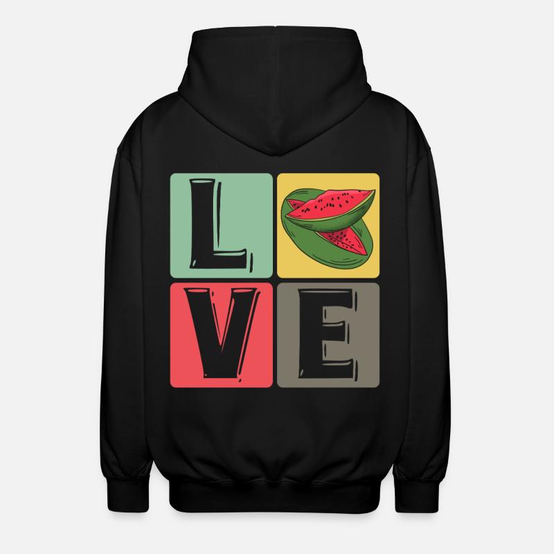 Blocs de pastèque Love Pop Art - Veste à capuche unisexe - noir