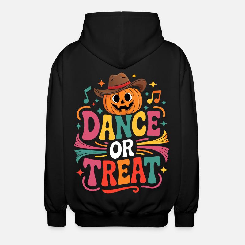 Kürbis Tanz oder Treat - Unisex Kapuzenjacke - Schwarz