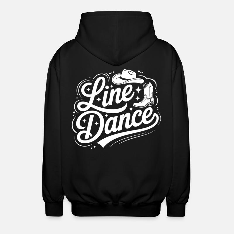 Line Dance Silhouette Lettering - Unisex Hooded Jacket - black