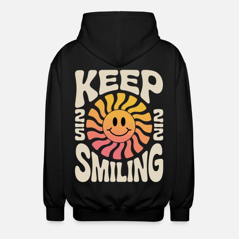 Keep Smiling Sun Smile - Unisex Hooded Jacket - black