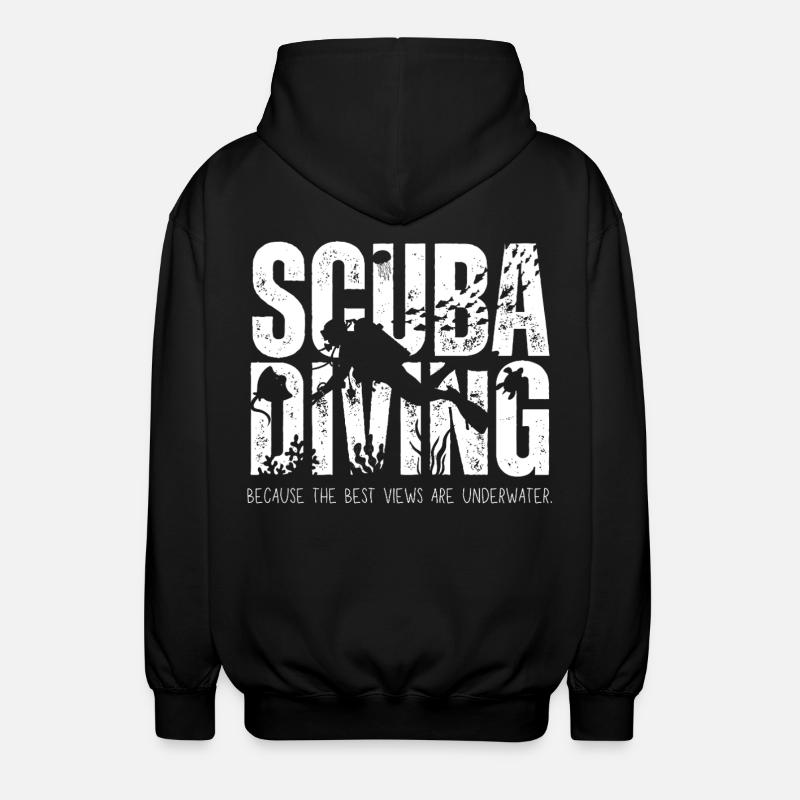 Scuba Diving Underwater Views - Unisex Hooded Jacket - black