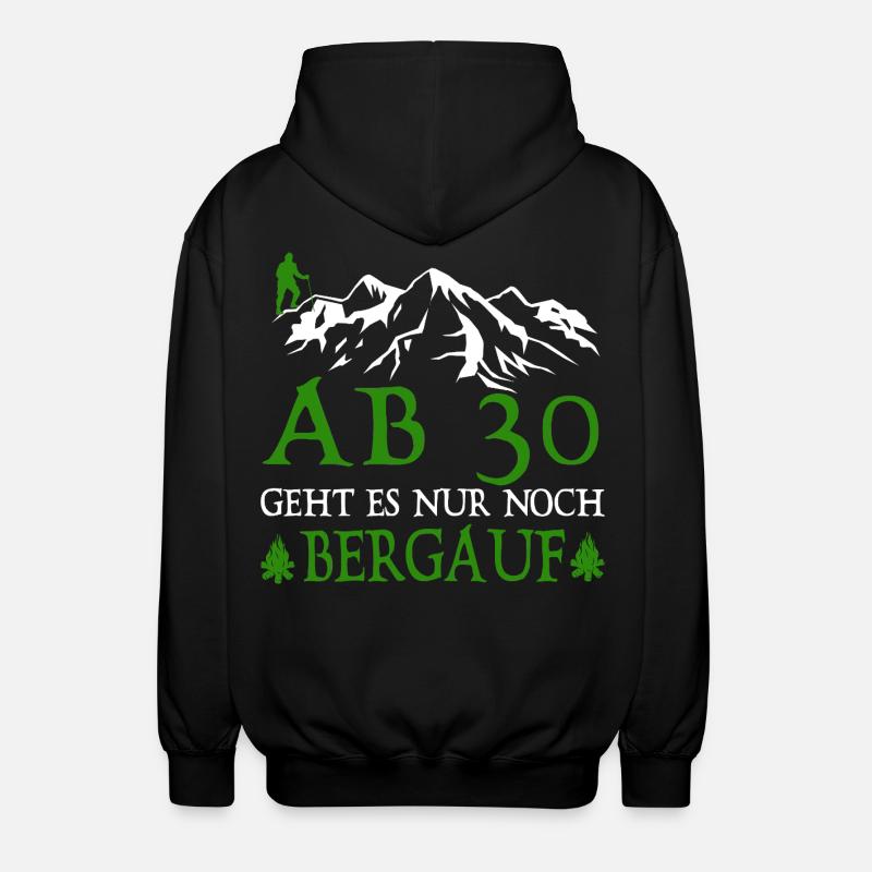 AB30 birthday it is only uphill - Unisex Hooded Jacket - black